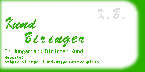 kund biringer business card